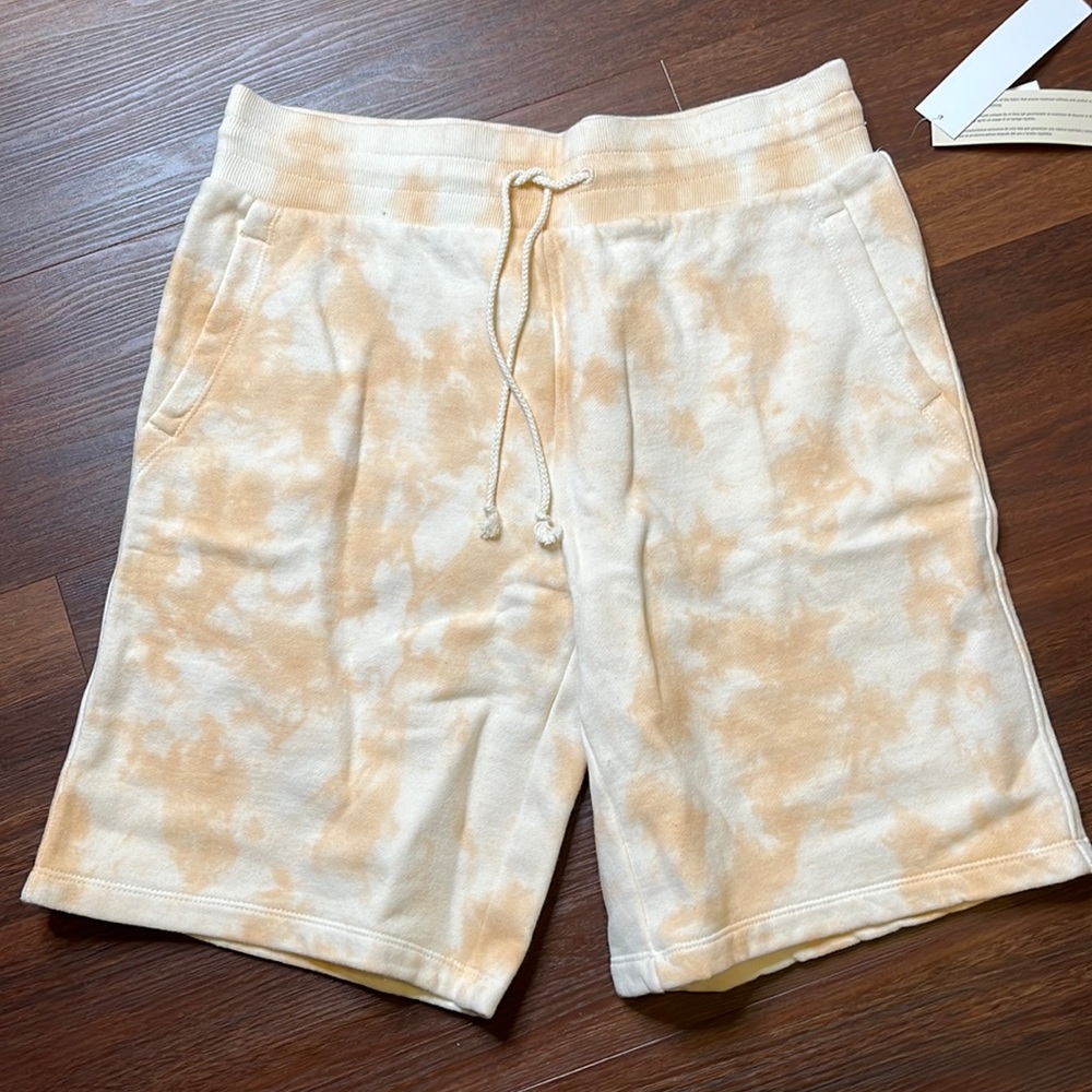 Goodthreads womens shorts light brown tye dye pattern, small, new with tags